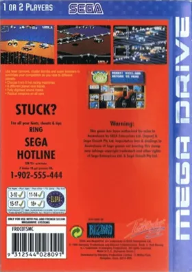 Rock 'n' Roll Racing (Europe) box cover back